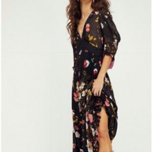 TiMo Delicate Semi Lace Floral Gown - Size M
